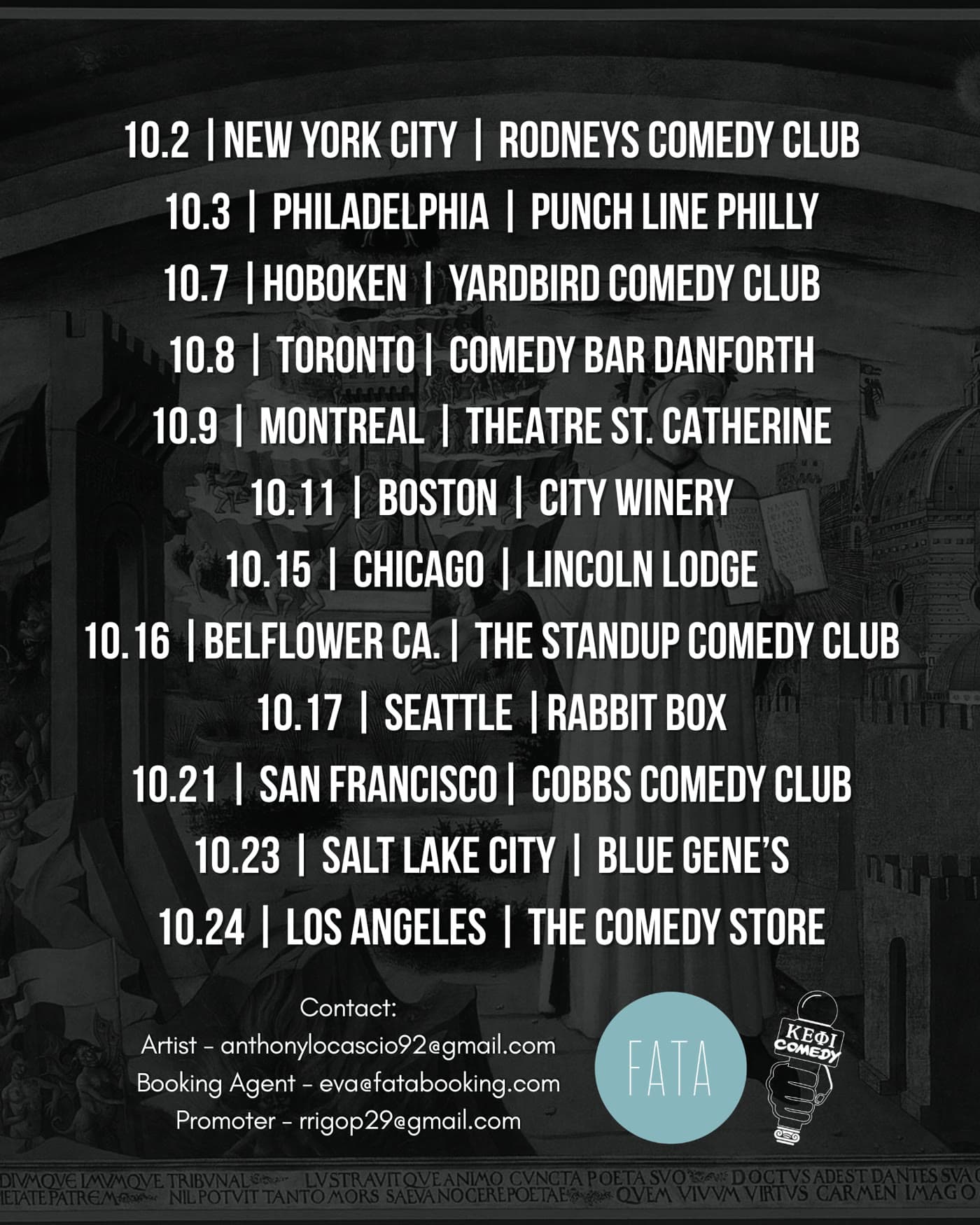 The Divine Comedy tour poster